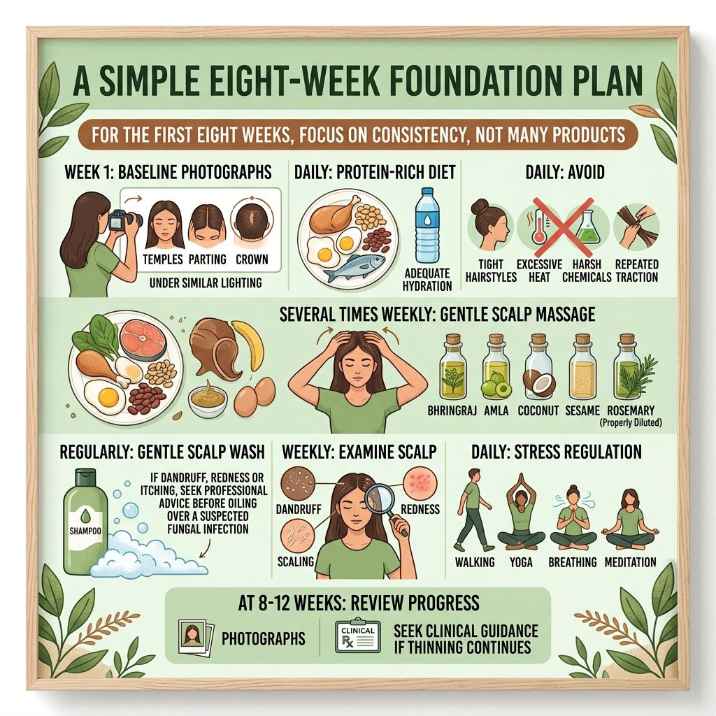 A simple eight week foundation plan for hair loss control